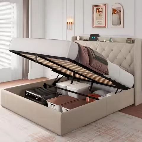 Queen LED Bed Frame with 4 Storage Drawers, Modern Velvet Upholstered Platform Bed with 55″ Tall Heart Shaped Headboard https://tinyurl.com/25enua7u
