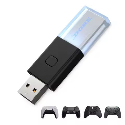 Wireless Adapter USB Receiver Bluetooth-Compatible 5.3 USB Wireless Controller Adapter for Nintend Switch PC PS4 PS5 Controller https://tinyurl.com/2ckvk3v2