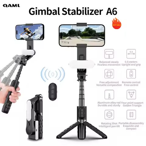 Q31 Stabilizer with Auto Face Tracking Light Sefie Stick Tripod Rechargeable Aluminum Alloy Gimbal for IPhone/Android https://tinyurl.com/28yklulz
