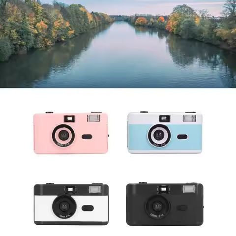 Vintage Film Camera 35MM Film Camera Reusable Lightweight Vintage Camera Built in Flash with 28MM F/8 Lens 1/120s Shutter Speed https://tinyurl.com/24yhca29