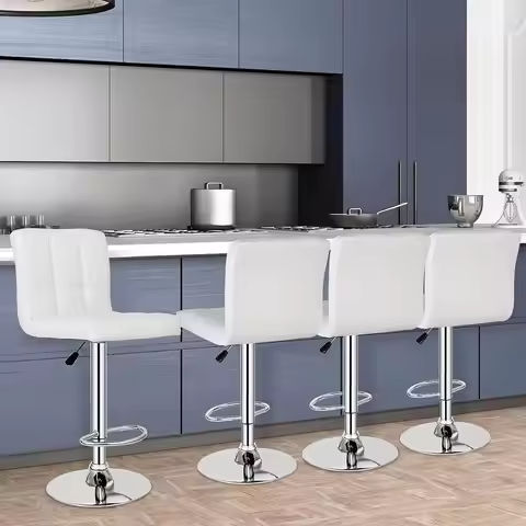 KKTONER Round Bar Stool PU Leather with Footrest Height Adjustable Swivel Pub Chair Home Kitchen Bar stools https://tinyurl.com/28xyddpr