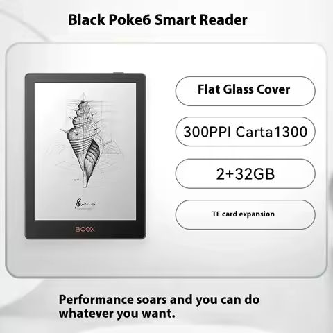 New BOOX Poke6 Poke6S Black 6-inch e-book reader Smart reading portable electronic notebook Gift 300ppi Backlight Bluetooth https://tinyurl.com/2ap8fn6x