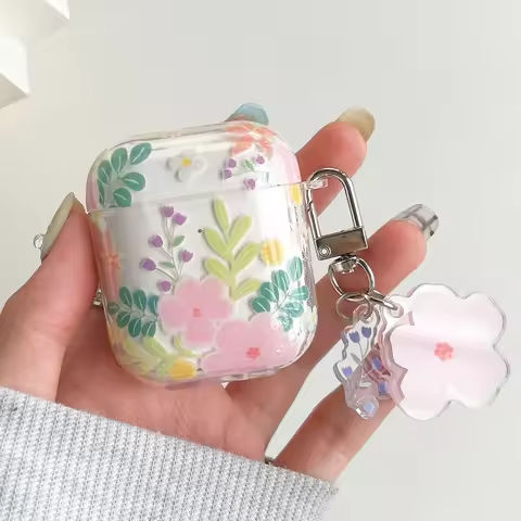 Wireless Bluetooth case for AirPods1/2 AirPods3 AirPods pro and pro2 tpu flower pattern earphone cover https://tinyurl.com/29nnf3a4