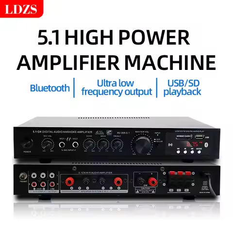 220W-510W 5.1 Channel Bluetooth Power Amplifier 220V Home Theater Audio High Power Home Fever Ktv Amplifier Karaoke https://tinyurl.com/2dfr2pcp