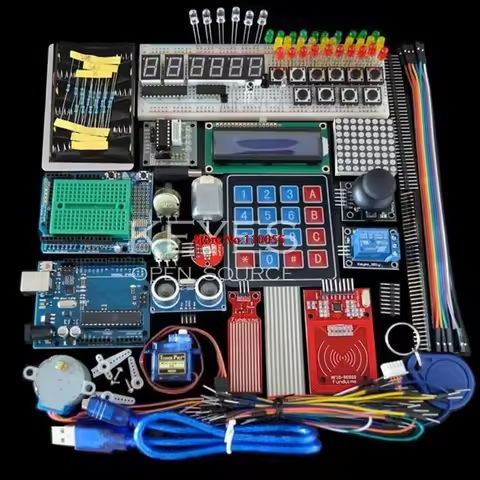 Starter Kit for Arduino Uno R3 – Uno R3 Breadboard and holder Step Motor / Servo /1602 LCD / jumper Wire/ UNO R3 https://tinyurl.com/24fegdl4