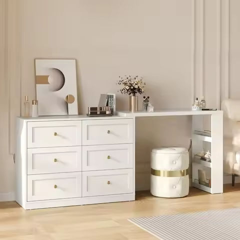 White 6 Drawer Dresser for Bedroom, 52″ Tall Dresser & Chest of Drawers,29″ W Wood Drawer Chest, Modern Vertical Storage Cabinet https://tinyurl.com/2ywyng77