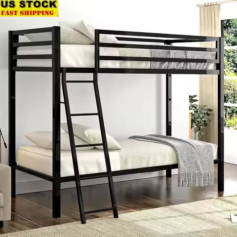 Low Bunk Bed for Kids, Wooden Frame with Full Guardrails, Suitable for bedroom,Dorm https://tinyurl.com/2you3fjr