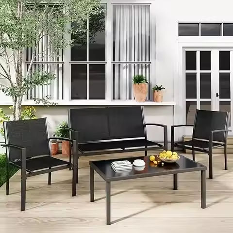 5-Piece Dining Set, Black, Outdoor Living https://tinyurl.com/2c7swcza