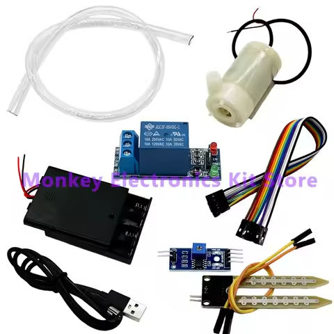 16PCS/set Automatic Irrigation Module DIY Kit Automatic Watering Kit Soil Moisture Sensor Relay Module 50cm Hose for Arduino https://tinyurl.com/252tnb3e