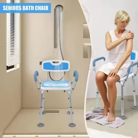 Waterproof Toilet Stool Removable Non-slip Shower Seat Home Bathroom Chair Portable Squat Potty Bathroom Furniture Accessories https://tinyurl.com/29m3jnml