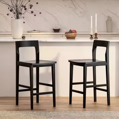 Bar Stools Set of 4 Seat Adjustable Height 24.5-33.5IN-Bentwood Swivel Barstools with Back&Footrest – PU Leather Upholstered https://tinyurl.com/287wxgqu