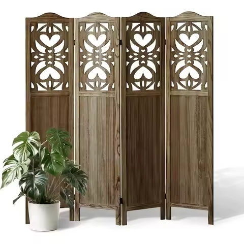 Room Divider 4 Panel Room Screen Divider Wooden Screen Folding Partition Screen https://tinyurl.com/266tbdd9