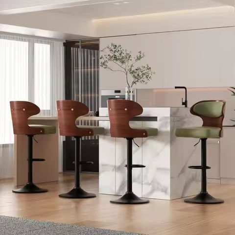 Set of 4 Bar Stools, 25” Counter Height Kitchen Dining Pub Chairs with Soft Padded Seat, PU Leather Cover & Rubber Wood Legs, S https://tinyurl.com/22ctev9m