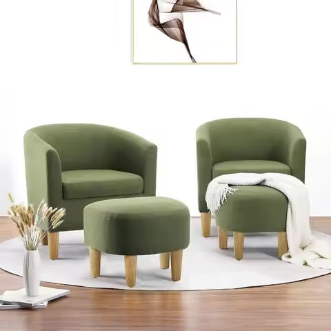 Modern White Accent Chair Set of 1, Boucle Barrel Chairs Set of 1, Arm Chairs for Living Room Bedroom https://tinyurl.com/2847pvko