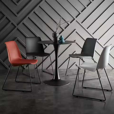 Nordic Leather Conference Chairs Meeting Training Room Foldable Computer Chair with Table Board Integrated Simple Office Chair Y https://tinyurl.com/279hxom8