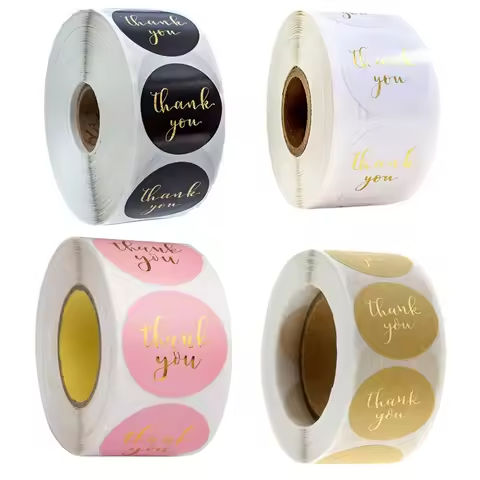500pcs Round Labels Kraft Paper Thank You Sticker Dragees Candy Bag Flower Gift Box Cake Boxes and Packaging Wedding Stickers https://tinyurl.com/25tqqwr6