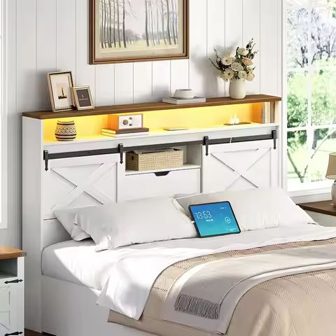 Farmhouse Style Wood Panel Headboard in Black – Queen Size https://tinyurl.com/27o464qg