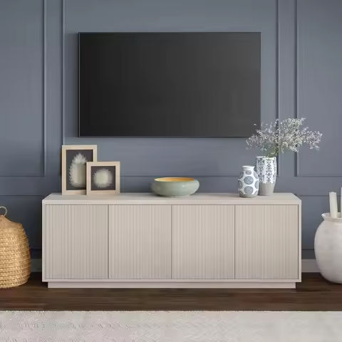 TV Stand for 65 Inch TV, Modern Entertainment Center with Storage Cabinet and Open Shelves https://tinyurl.com/2bkmtg8d