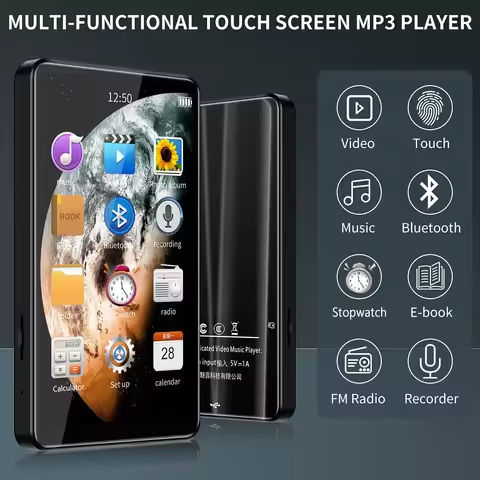 MP4 Player 4” Full Metal Touch Screen MP3 MP4 Music Player Bluetooth 5.0 FM Radio With Video Playback APE FLAC WAV AAC-LC ACELP https://tinyurl.com/27or25rr