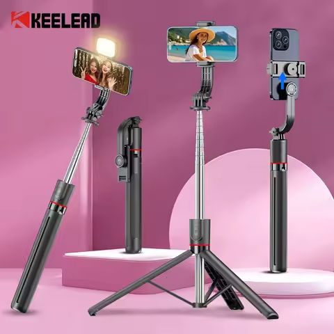 Gimbal Stabilizer Selfie Stick Tripod Gimbal 360 Rotation Following Shooting Mode with Light For iPhone Xiaomi Andriod phone https://tinyurl.com/2aykhpxe
