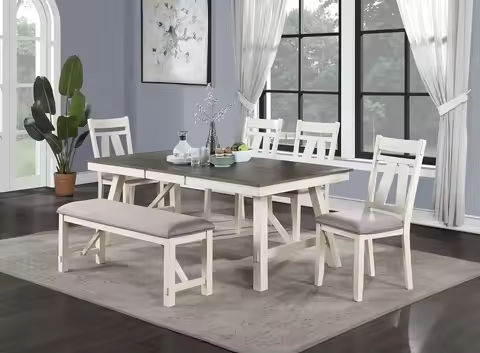 Solid Wood Foldable Dining Table and Chair Set, Retractable Home Dining Table Drop Leaf Table with 4 Chairs and Storage Drawer, https://tinyurl.com/25cky3c2