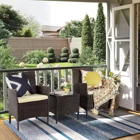 3 Pieces Patio Furniture Set, PE Rattan Wicker Patio Set with Two Outdoor Chairs and Table, Upgraded Patio Chairs and Table https://tinyurl.com/2a8l9auv
