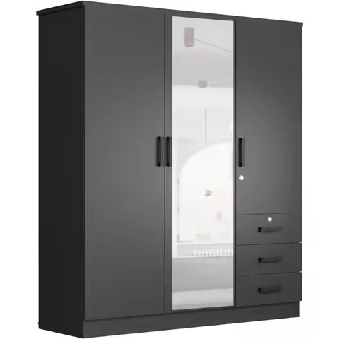 Steel Wardrobe Cabinet Locker,  Cabinet with Shelf,  Doors and Hanging Rod, Industrial Locker Cabinet for Living Room, Bedroom https://tinyurl.com/2dkrxxxr