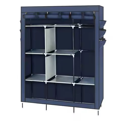 Canvas Wardrobe Dustproof Clothes Storage Dormitory Apartment Free Dust Bags US https://tinyurl.com/22bjajbf