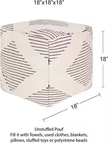 Handwoven 100% Wool Pouf Ottoman Foot Stool – Bean Bag Floor Chair – Foot Rest Couch For Living Room Bedroom (Grey) https://tinyurl.com/27pxcrxg