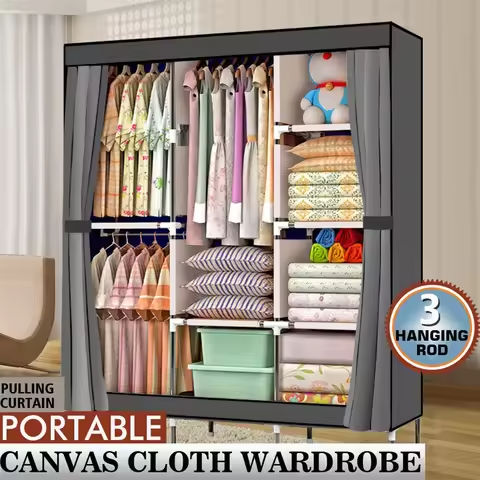 Wardrobe Closet with 2 Doors, 71″ Tall Metal Clothing Storage Cabine with Hanging Rod, Bedroom Armoires with Adjustable Shelves https://tinyurl.com/24wg5gug