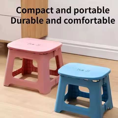 Popular Foldable Plastic  Bathroom Lightweight  Step Stool  Storage Chair https://tinyurl.com/2353sjtx