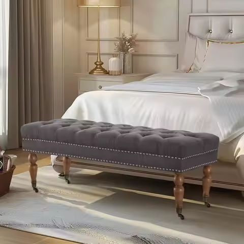 Foot Stool for Couch, Modern Boucle Vanity Stool Chair, Large Faux Sherpa Ottoman Foot Rest, Arched Shoe Bench https://tinyurl.com/23xrmlmo