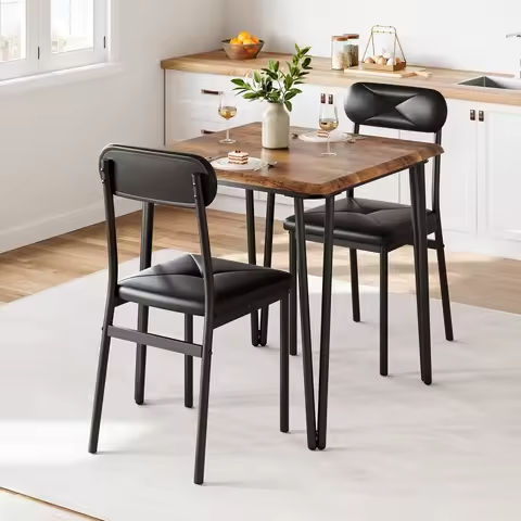 Marble Dining Table Set with Faux Marble Table Top,Modern Dining Room  Set for 6,Dining  and Pu Leather Chairs https://tinyurl.com/2ckvan9e