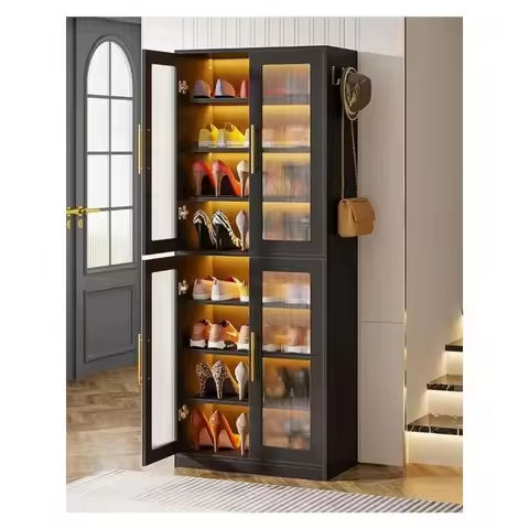 7 Layers Bamboo Shoe Storage Organizer Shoes Holder Dust-proof Entrance Bedroom Storage Cabinet Home Furniture 70*32*106cm Green https://tinyurl.com/25t6al79