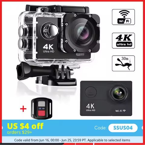 Action Camera Ultra HD 2.0-inch 4K/30FPS WiFi Helmet Video Recording Cycling Skiing Sport Cameras 30m Underwater Waterproof Gift https://tinyurl.com/27gusu7y