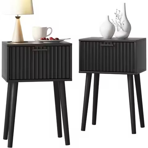 HOOBRO Nightstand Set of 2, 2 Drawer Dresser for Bedroom, Small Night Stand, Bedside Furniture, Side Table https://tinyurl.com/2623kwg8