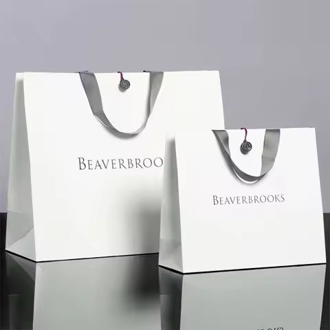 Custom Logo Printed Luxury Paper bags jewelry Bracelet Packaging Gift Shopping Bag with ribbon close https://tinyurl.com/268nac4o