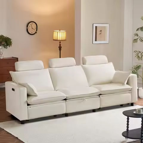 Modern Cloud Couch Sectional Sofa with Bluetooth Speaker & USB Charger,Storage Ottomans,Comfy Boucle U-Shaped Sectional Couches https://tinyurl.com/27t876q4