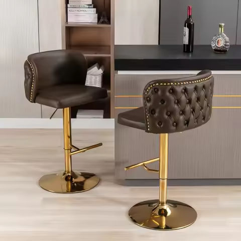 30″ Bar Stools Set of 2, Upholstered Bar Height Bar Chairs with Back & Rubber Wood Legs, Antique Nailhead Trim, Modern https://tinyurl.com/2a2ode5j