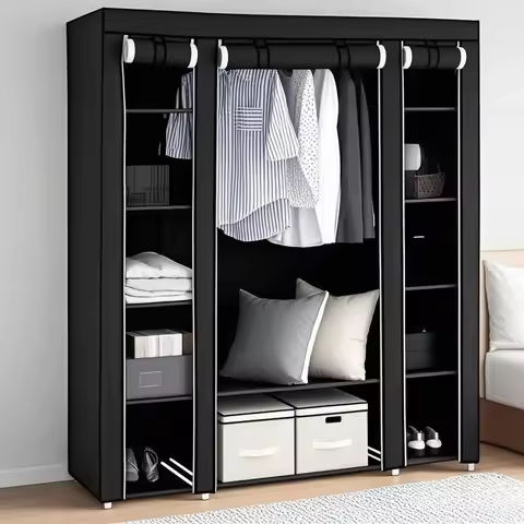 69″ High-leg Non-woven Fabric Assembled Cloth Wardrobe Dark Blue https://tinyurl.com/22grd7yl