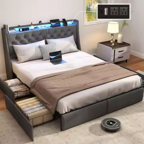 BedStory Queen Platform Bed Frame – Adjustable Headboard, Sturdy Metal & Wood Slat, Upholstered Linen, No Box Spring Needed https://tinyurl.com/2cepufbc
