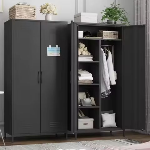 5 Layer 12 Compartment Non woven Fabric Wardrobe Portable Closet Navy https://tinyurl.com/24dcq9sr