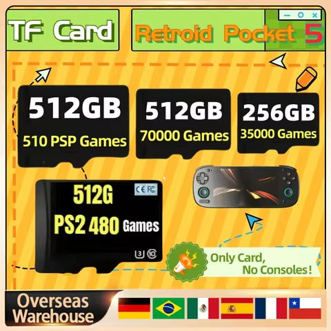 For Retroid Pocket 5 Portable Handheld Game TF Card Memory Card Popular Classic Retro Game Video Game PS2 PSP 3DS Android Gift https://tinyurl.com/23v8jcrj