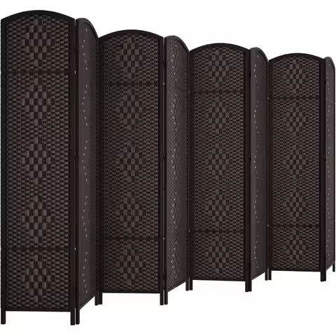 6 Ft Tall Room Dividers, 16in Privacy Screen 6 Panel Dark Coffee Space Temporary Wall Foldable Partition Separation https://tinyurl.com/258mk7m3