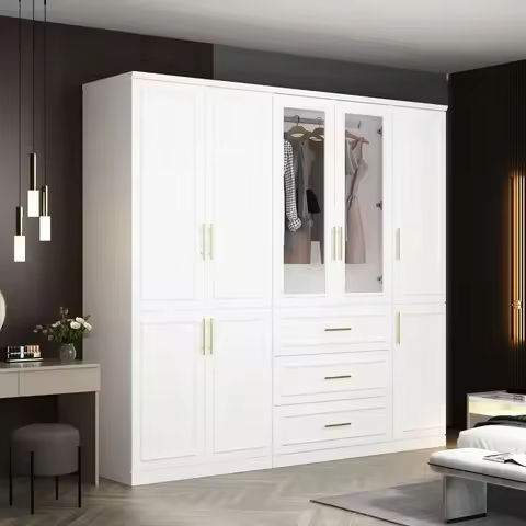 Metal Wardrobe Closet Cabinet,White Armoire Wardrobe Closets Storage Cabinets with Drawer,Metal Storage Cabinet with Doors and S https://tinyurl.com/2cr3kqq5