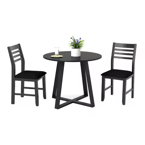 Dining Table Set for 4, Dining Room with 4 Upholstered PU Leather Chairs, Modern Wood Table and Chairs Set, 5-Piece Dinette https://tinyurl.com/2dmyg9rv