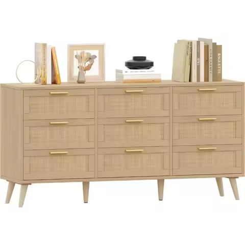 7 Drawer Dresser for Bedroom, 55” Modern Chest of Drawers for Closet, Wide Drawer Organizer Cabinet for Living Room White/Black https://tinyurl.com/2yl3vb8c