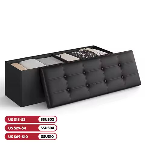 SONGMICS 30 Inches Folding Storage Ottoman Bench, Storage Chest, Foot Rest Stool https://tinyurl.com/2camnql5