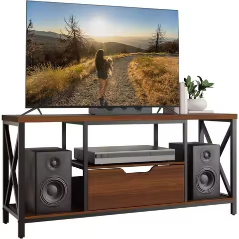 TV Stand Entertainment Center Television Stands with 2 Doors and Storage Shelves, Media Stand TV Table TV Console for 75 inch TV https://tinyurl.com/262tx2oo