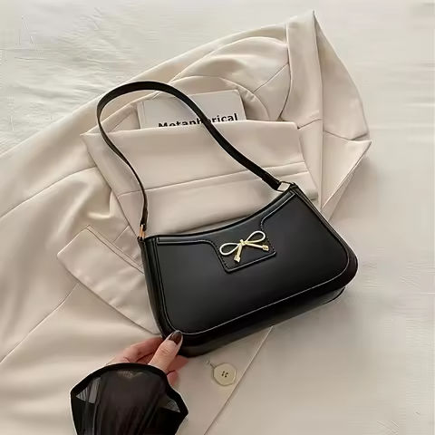 Solid Color Bowknot Shoulder Bag, Elegant Small Square Bag, Suitable for Women Handbags, Zipper Closure,Fashion Underarm Bag, https://tinyurl.com/2dox3pyl